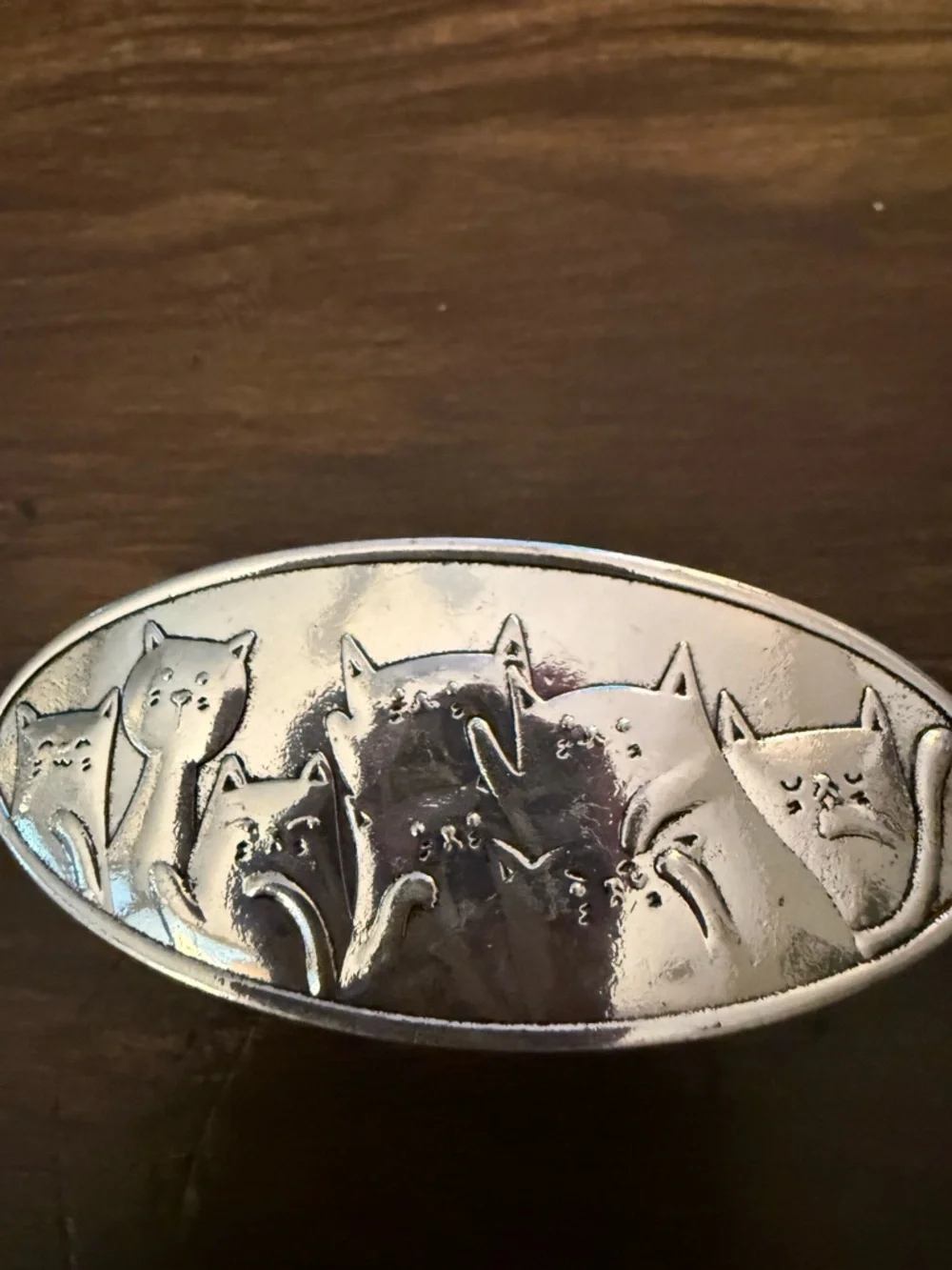Cute Silver Cats Hair Barrette
